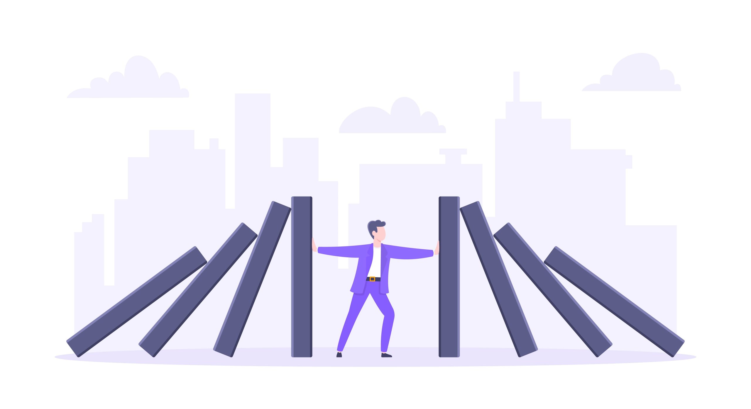 ilustração de homem segurando barras para ilustrar texto sobre como desenvolver a resiliência