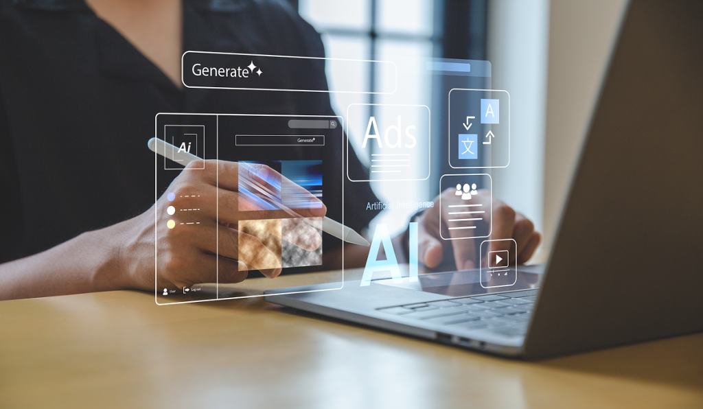 Pessoa usando IA no trabalho.